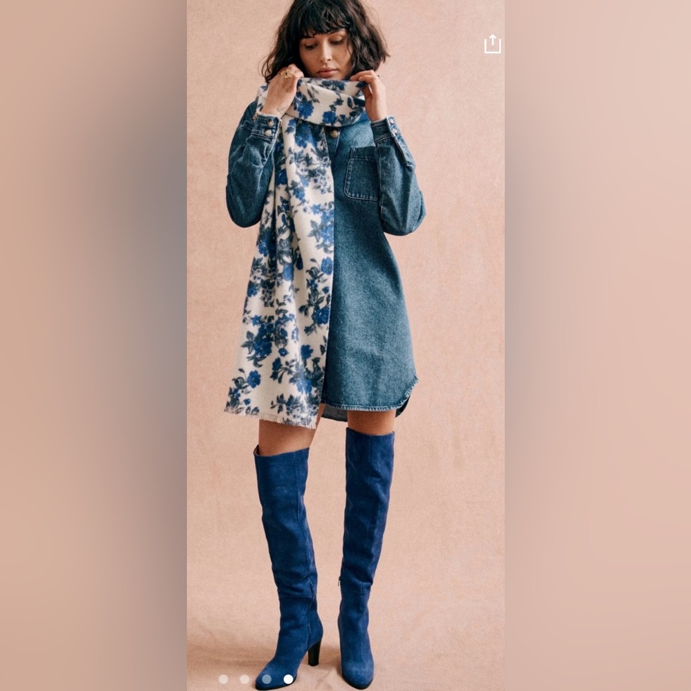Sezane Over the Knee Boots - Electric Blue - Picture 4 of 8